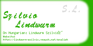 szilvio lindwurm business card